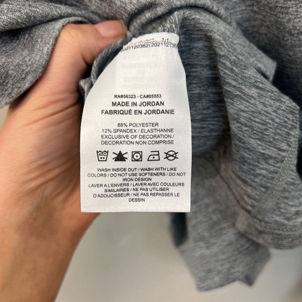 Nike Grey Quarter Zip Long Sleeve Pullover Extra Small