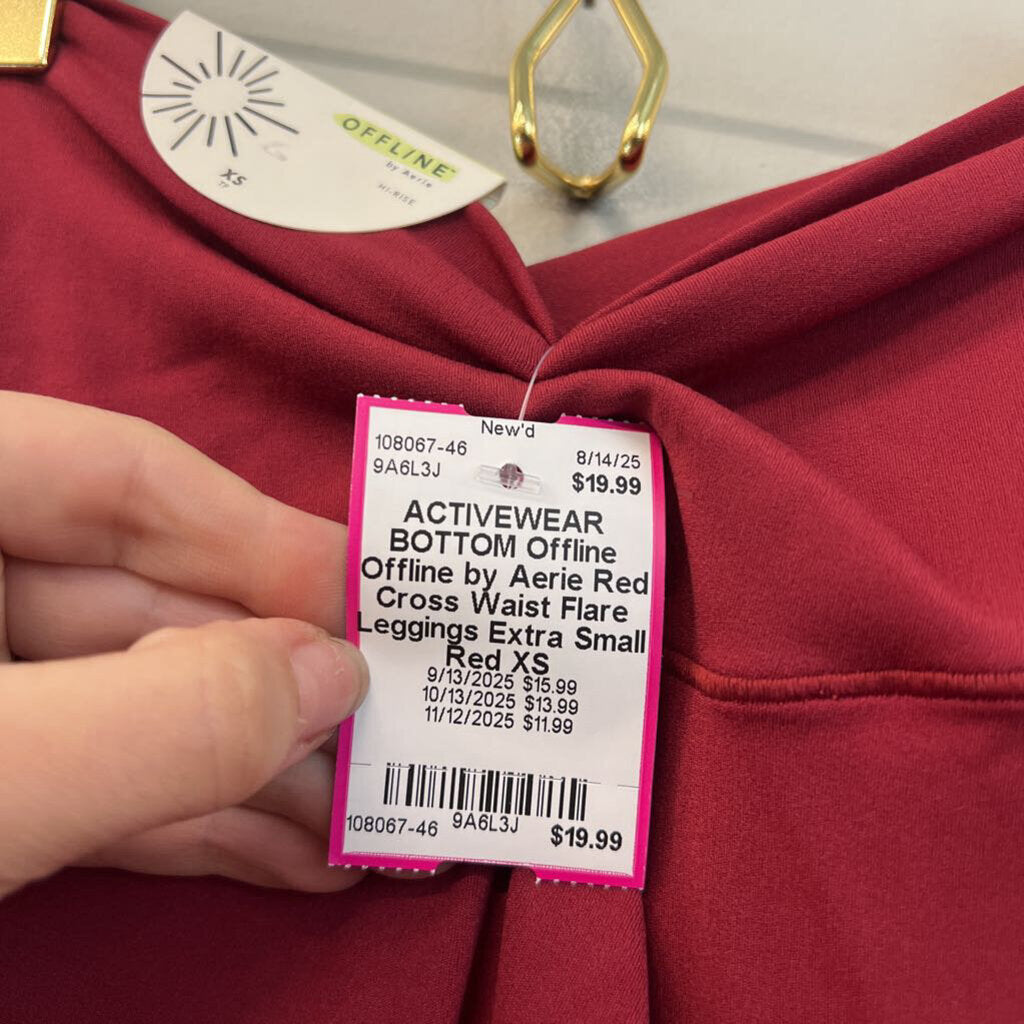 Offline by Aerie Red Cross Waist Flare Leggings Extra Small