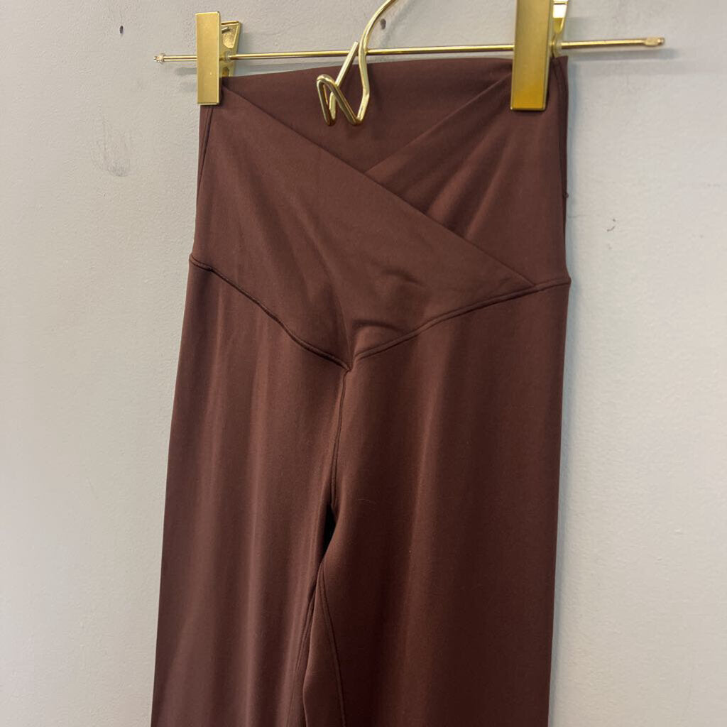 Offline by Aerie Brown Cross Waist Flare Leggings Extra Small