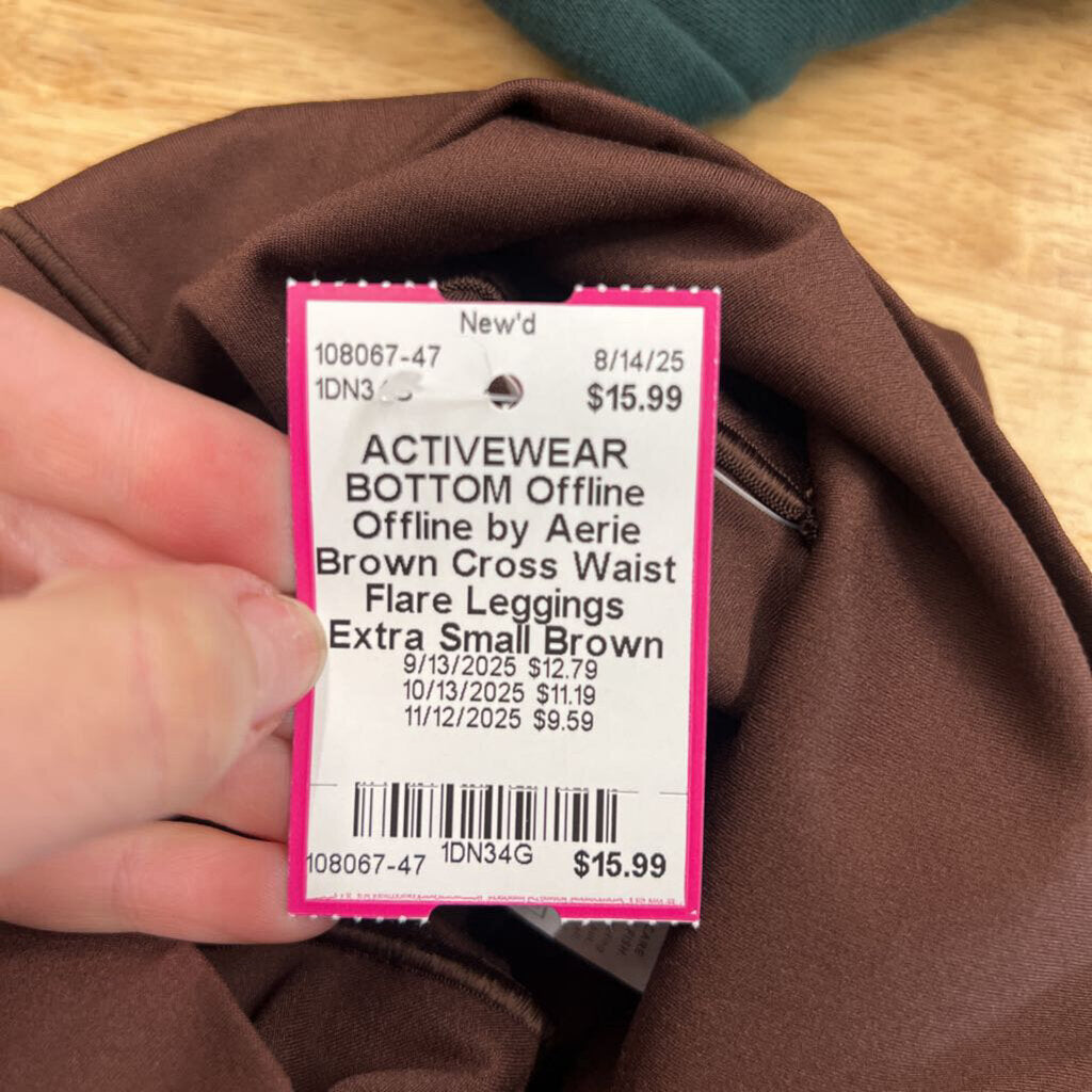Offline by Aerie Brown Cross Waist Flare Leggings Extra Small