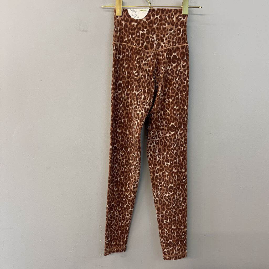 Offline by Aerie Brown Leopard Print Leggings Extra Small