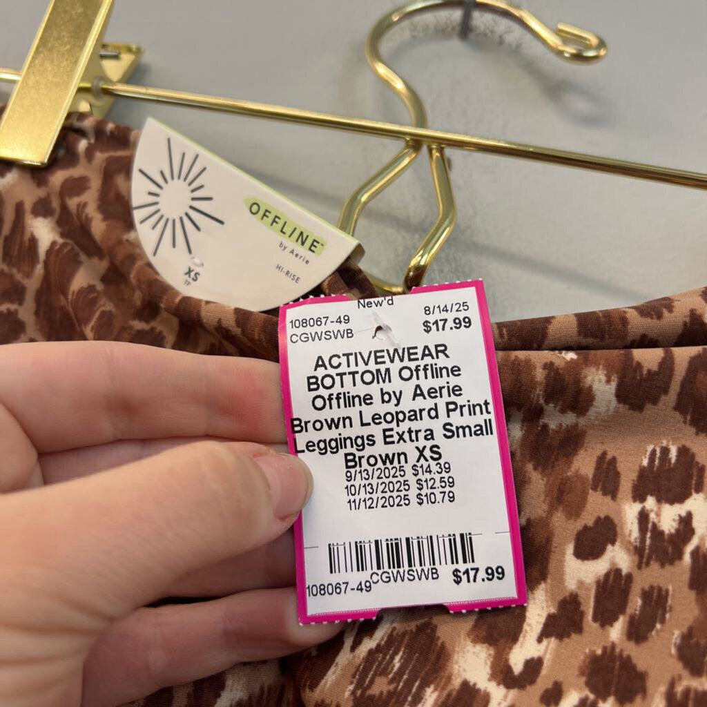 Offline by Aerie Brown Leopard Print Leggings Extra Small