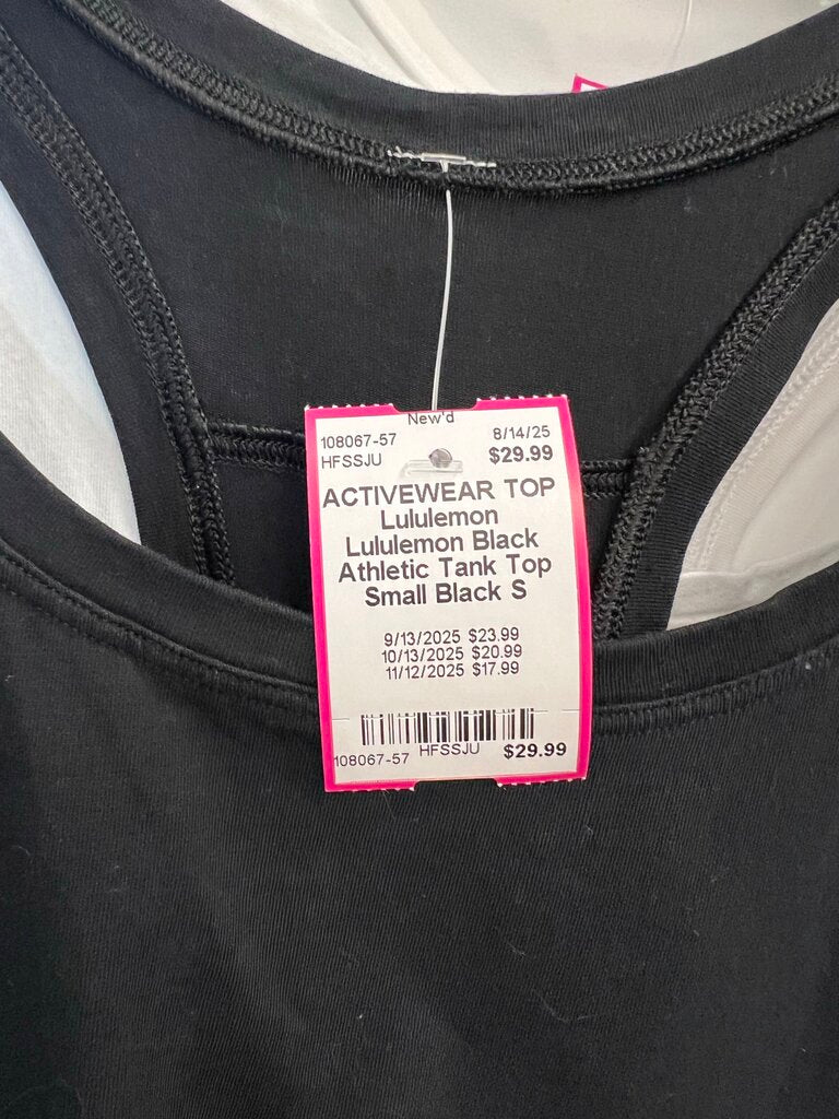 Lululemon Black Athletic Tank Top Small
