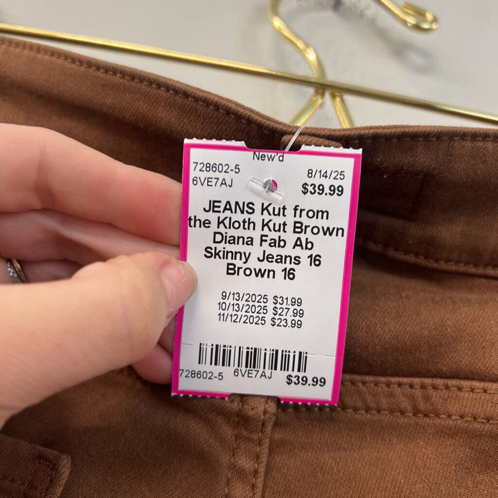 Kut Brown Diana Fab Ab Skinny Jeans 16