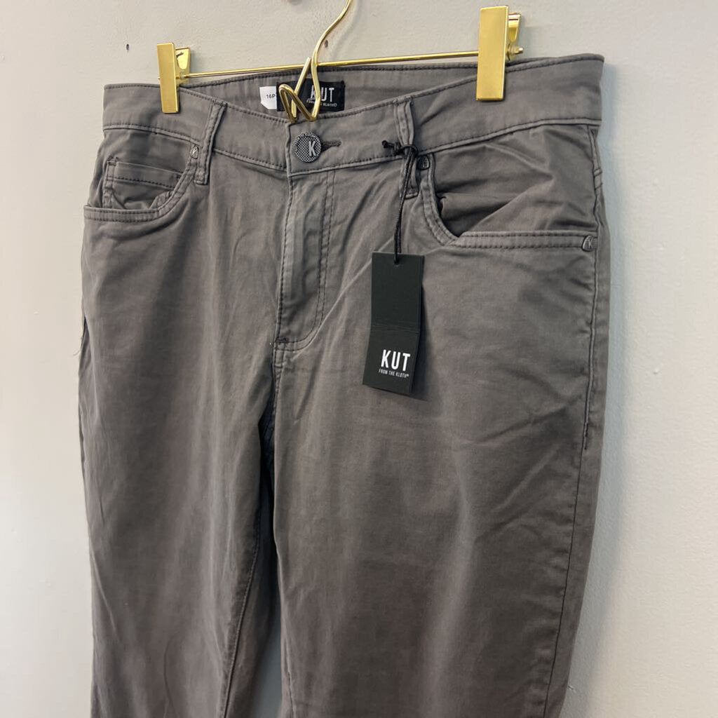 Kut Grey Donna Ankle Skinny Pants 16 Petite