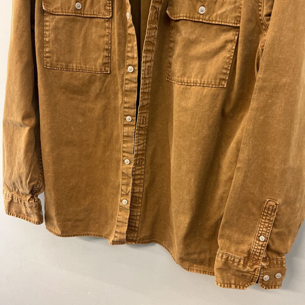 Junk Food Clothing Brown Long Sleeve Button Down Shacket Extra Large