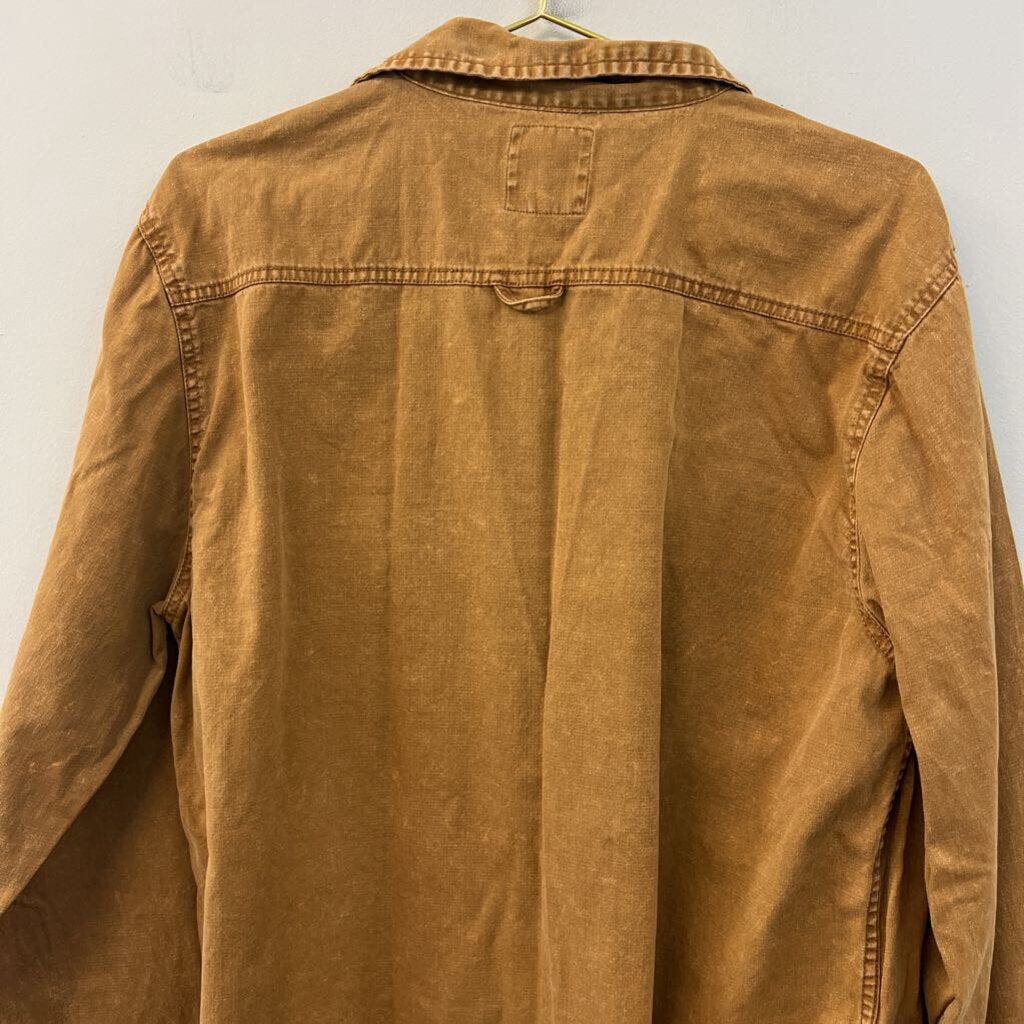 Junk Food Clothing Brown Long Sleeve Button Down Shacket Extra Large