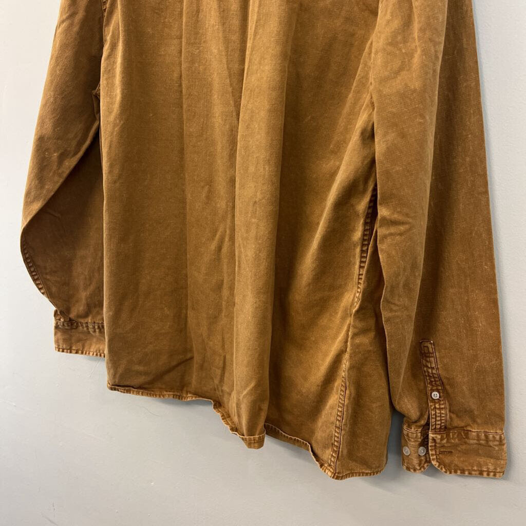 Junk Food Clothing Brown Long Sleeve Button Down Shacket Extra Large
