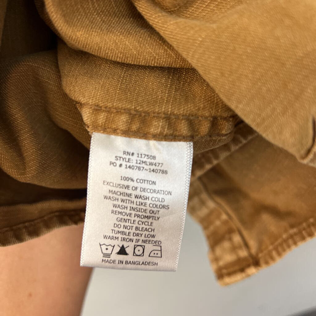 Junk Food Clothing Brown Long Sleeve Button Down Shacket Extra Large