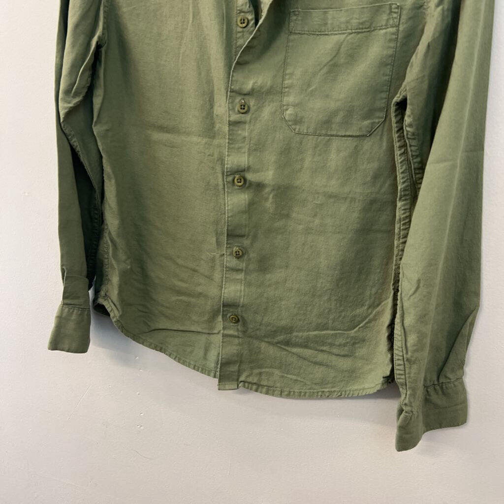 Saks Fifth Avenue Green Long Sleeve Button Down Top Small