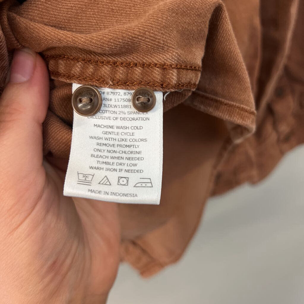 Levis Brown Denim Long Sleeve Button Down Top Extra Large