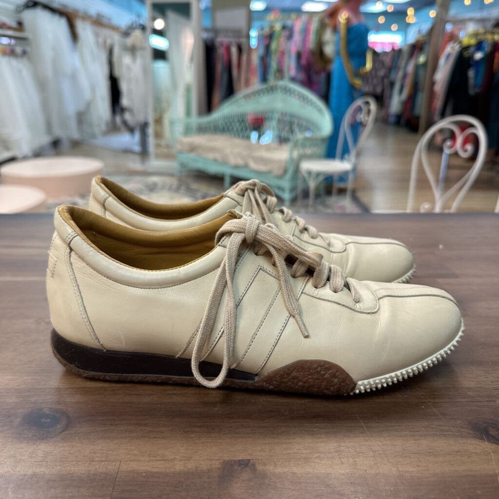 Bally Light Brown Leather Low Sneakers 38.5