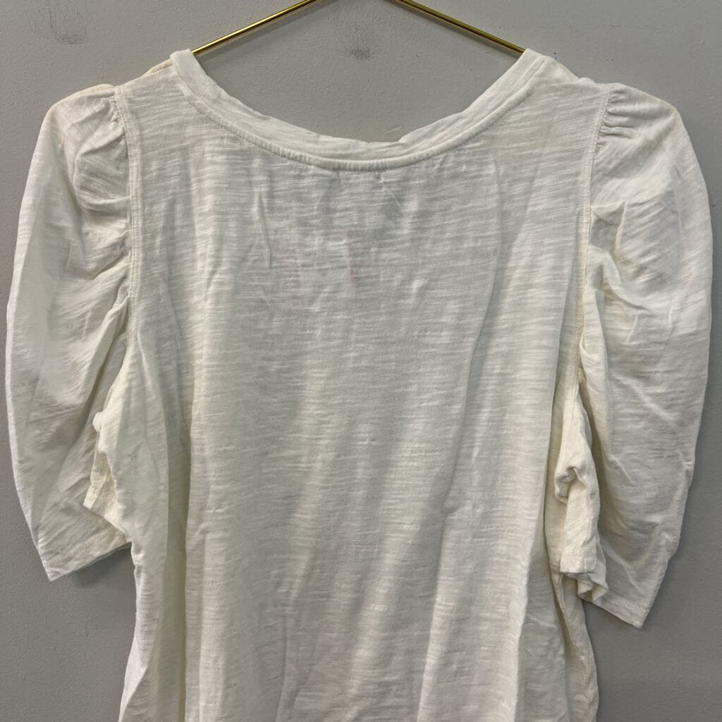 Liverpool Cream Short Puff Sleeve Top Medium