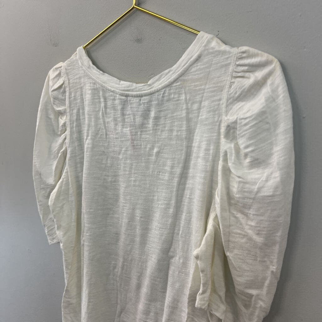 Liverpool Cream Short Puff Sleeve Top Medium
