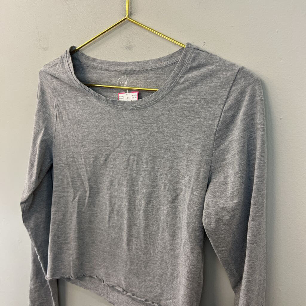 Urban Rebel Grey Cropped Long Sleeve Top Large