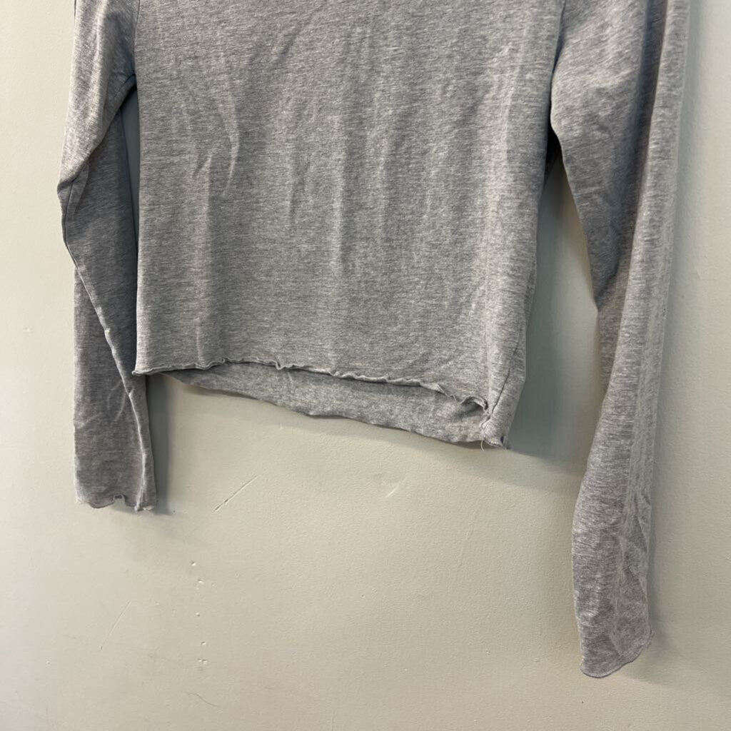 Urban Rebel Grey Cropped Long Sleeve Top Large