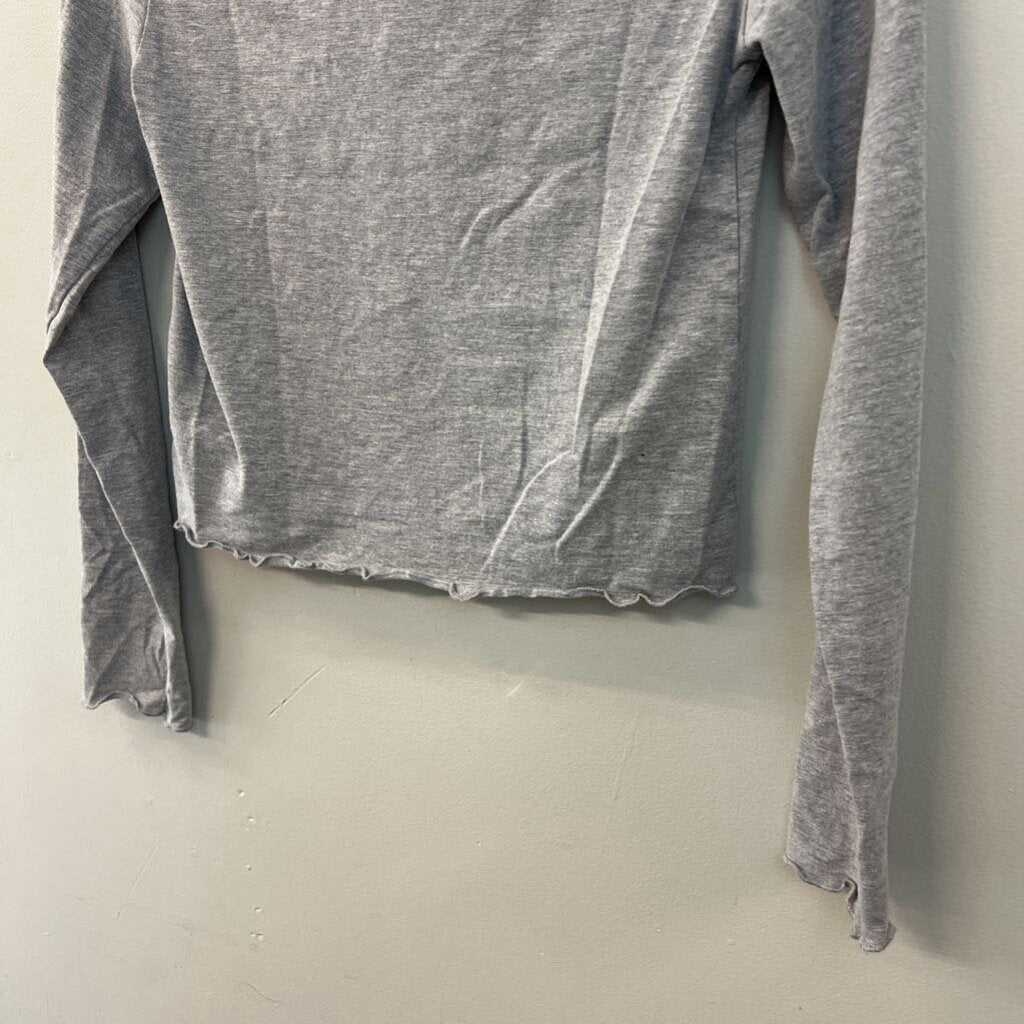 Urban Rebel Grey Cropped Long Sleeve Top Large