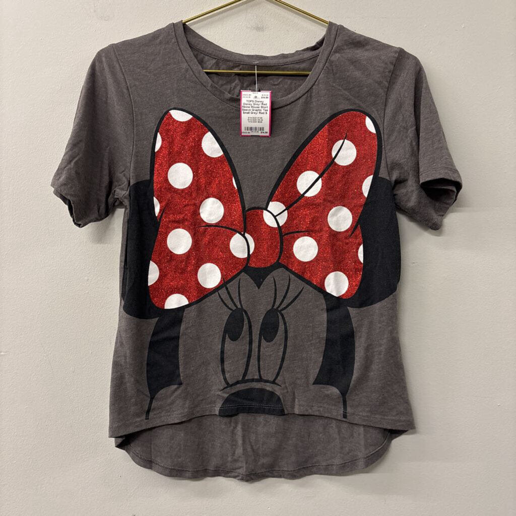Disney Grey/ Red Minnie Mouse Short Sleeve Graphic Tee Small