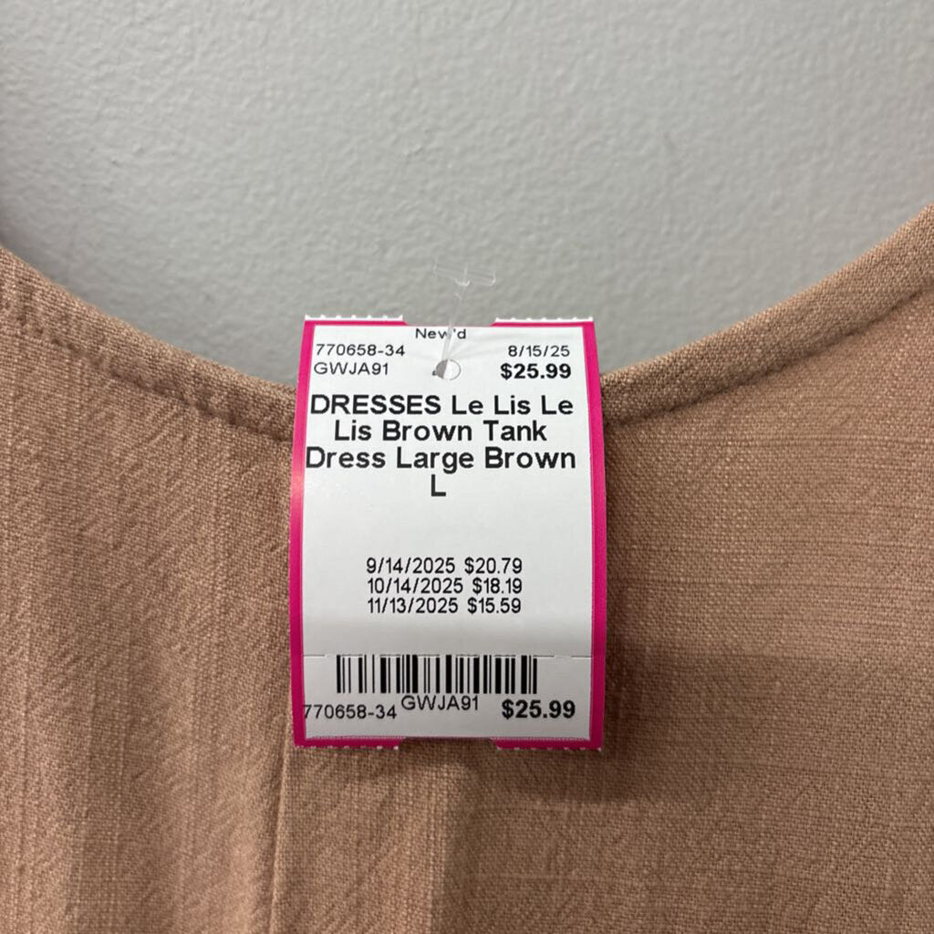 Le Lis Brown Tank Dress Large
