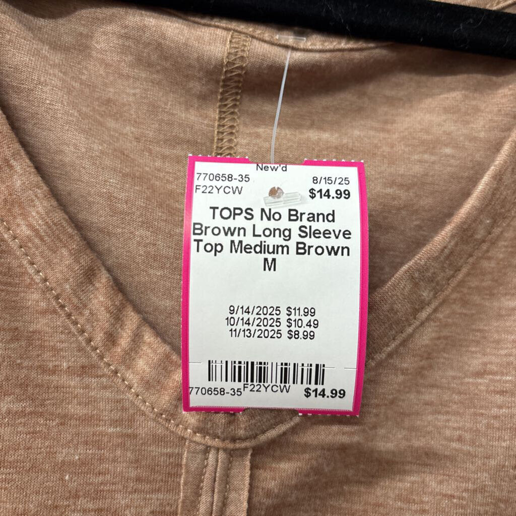 Brown Long Sleeve Top Medium