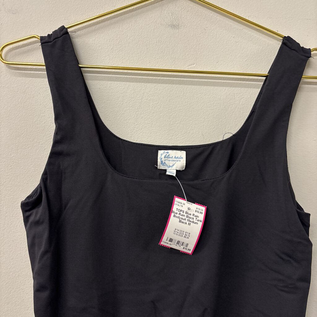 Blue Rain Black Tank Bodysuit Medium