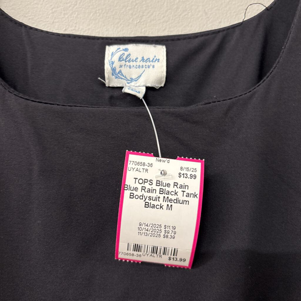 Blue Rain Black Tank Bodysuit Medium