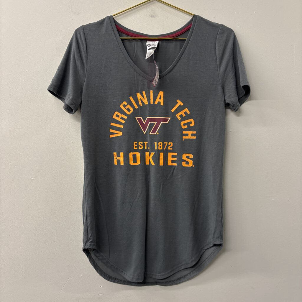 Creative Apparel Grey/ Multi Virginia Tech Short Sleeve Top Small