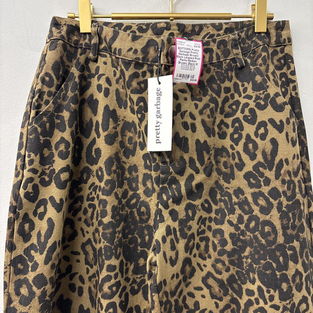 Pretty Garbage Brown/ Black Leopard Print Pants Medium