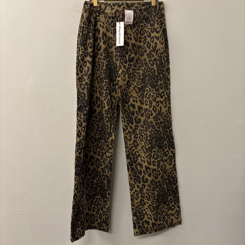 Pretty Garbage Brown/ Black Leopard Print Pants Medium