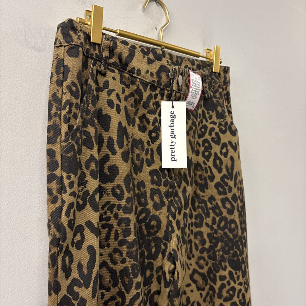 Pretty Garbage Brown/ Black Leopard Print Pants Medium