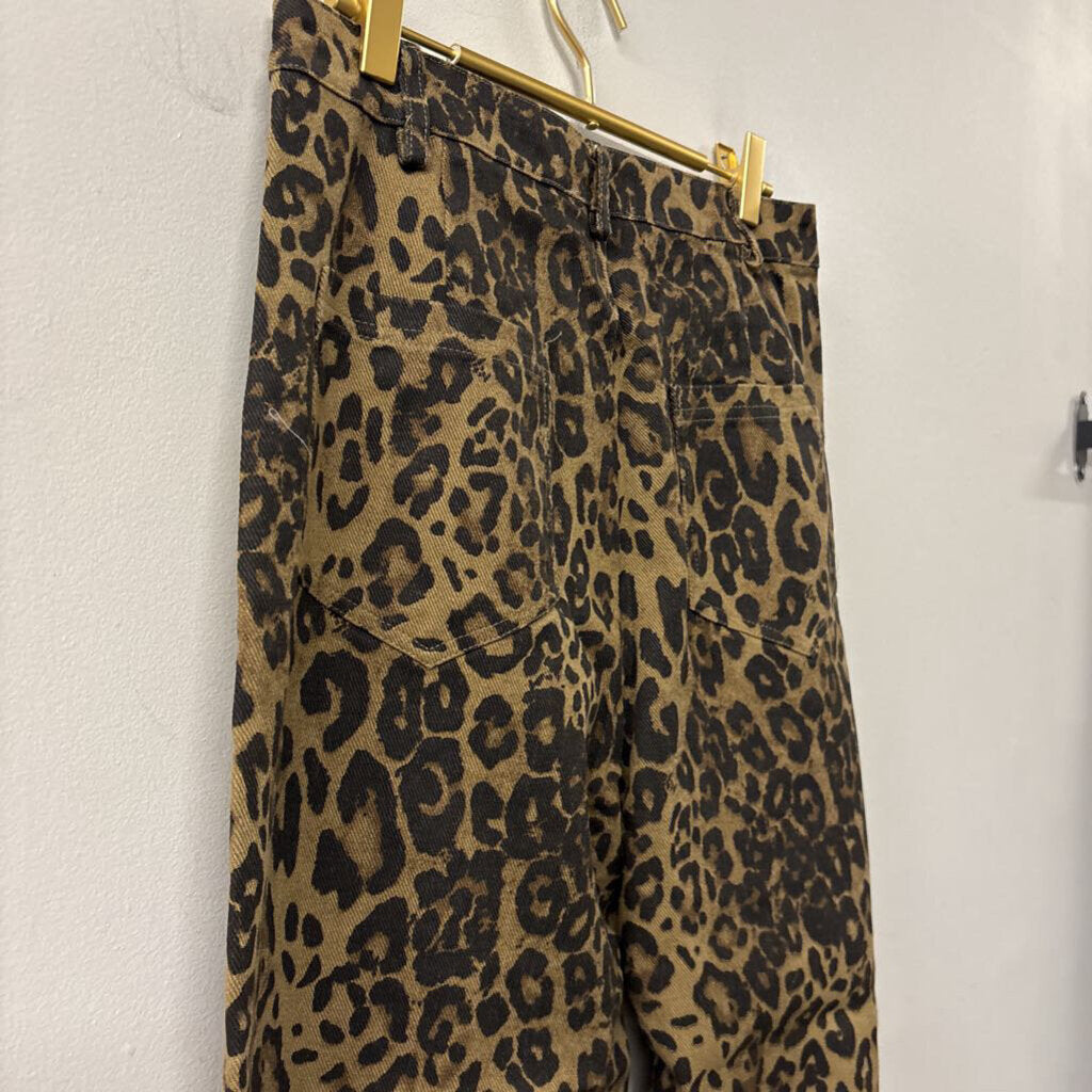 Pretty Garbage Brown/ Black Leopard Print Pants Medium