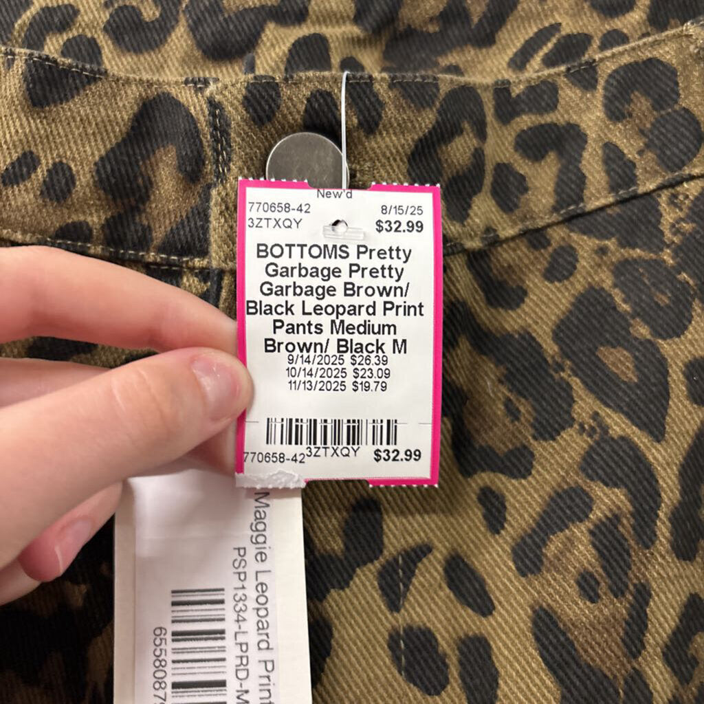 Pretty Garbage Brown/ Black Leopard Print Pants Medium