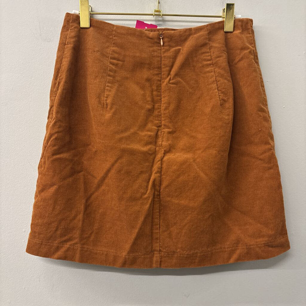 Timing Orange Corduroy Mini Skirt Medium