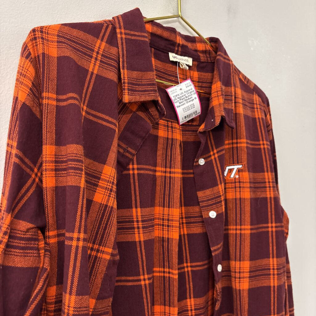 UG Apparel Virginia Tech Plaid Button Up Shirt Medium