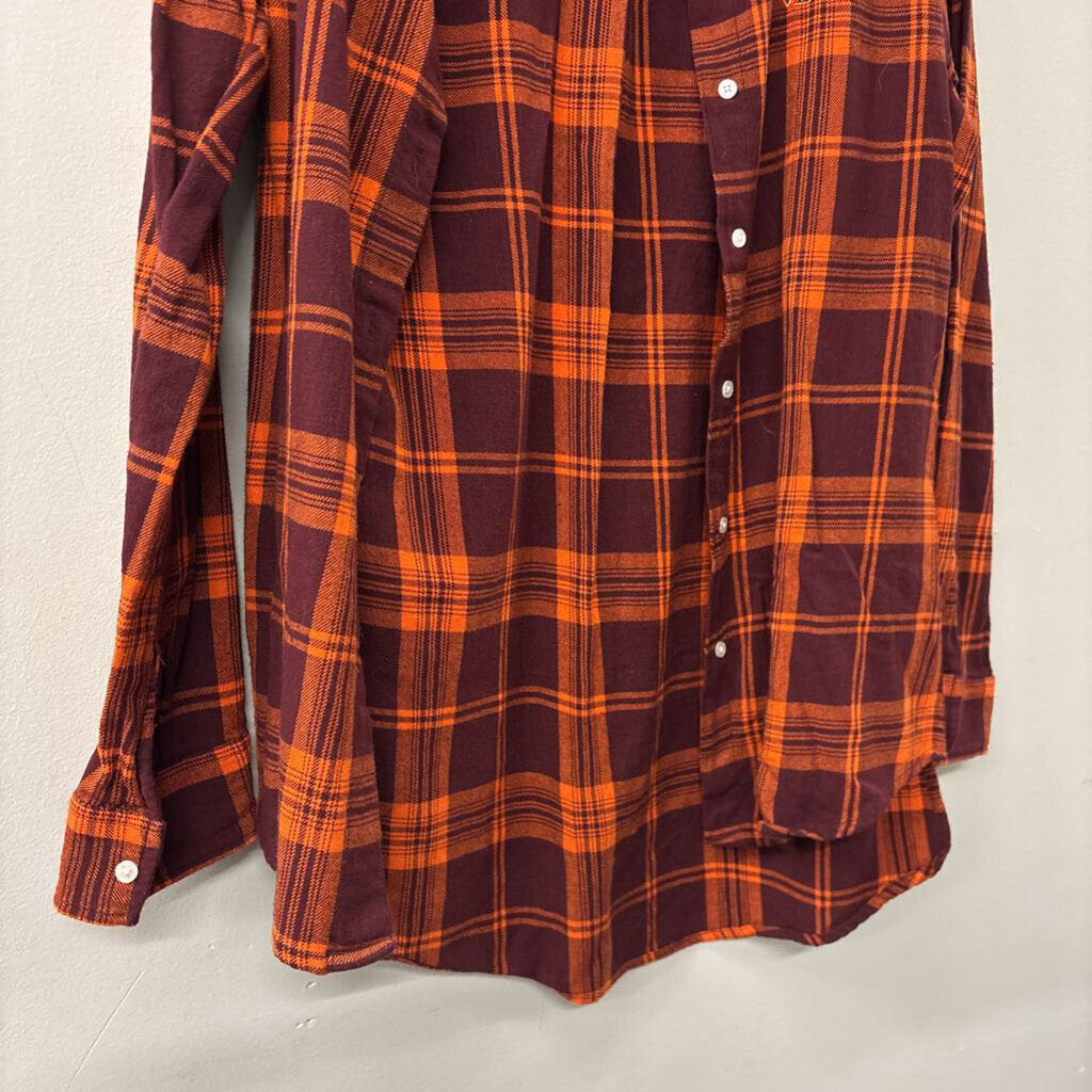 UG Apparel Virginia Tech Plaid Button Up Shirt Medium
