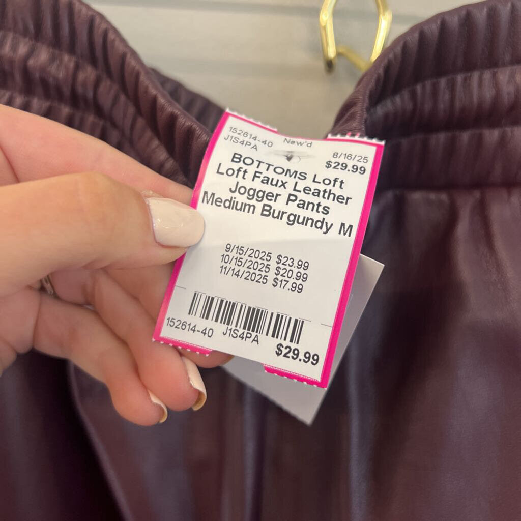 Loft Faux Leather Jogger Pants Medium