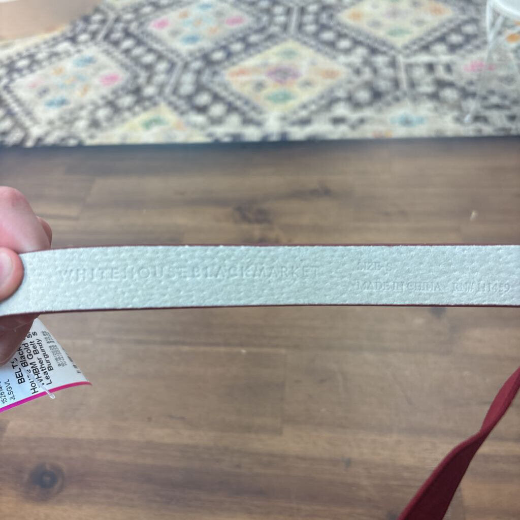 WHBM Gold Clasp Leather Belt Small