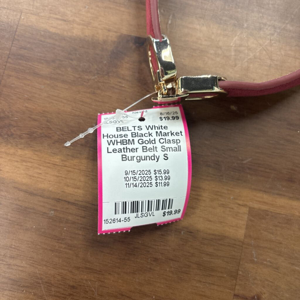 WHBM Gold Clasp Leather Belt Small