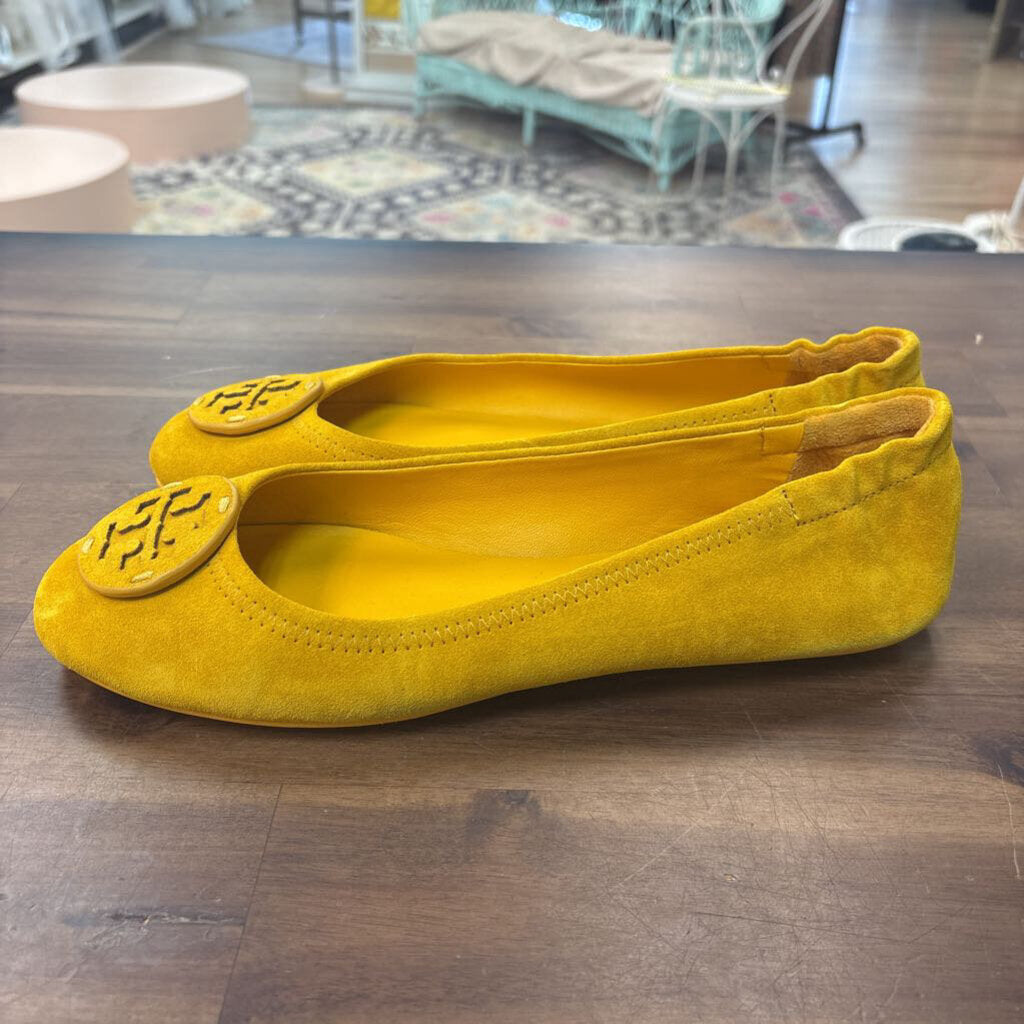 Tory Burch Yellow Round Toe Flats 9.0