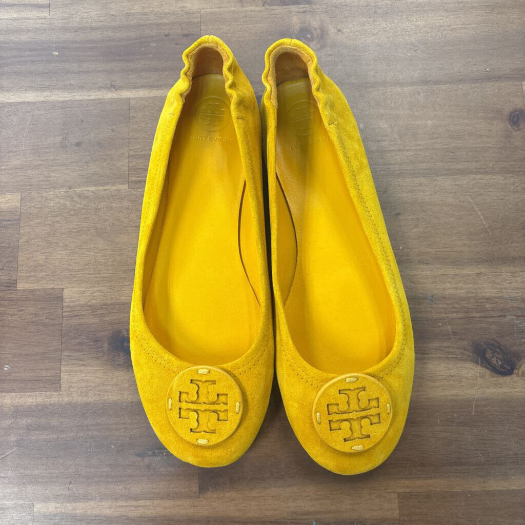 Tory Burch Yellow Round Toe Flats 9.0