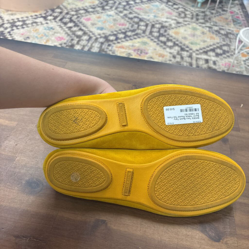 Tory Burch Yellow Round Toe Flats 9.0