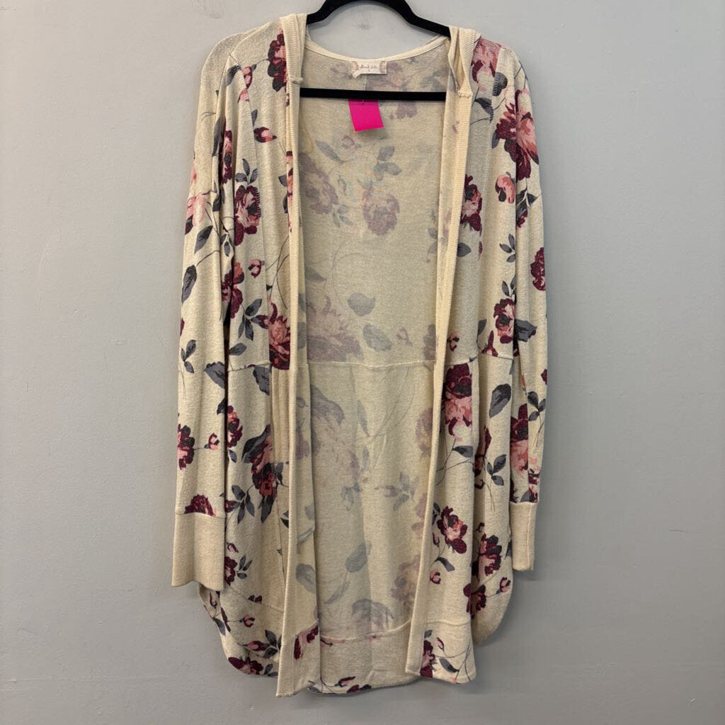 Altar'd State Flower Print Long Knit Cardigan Small