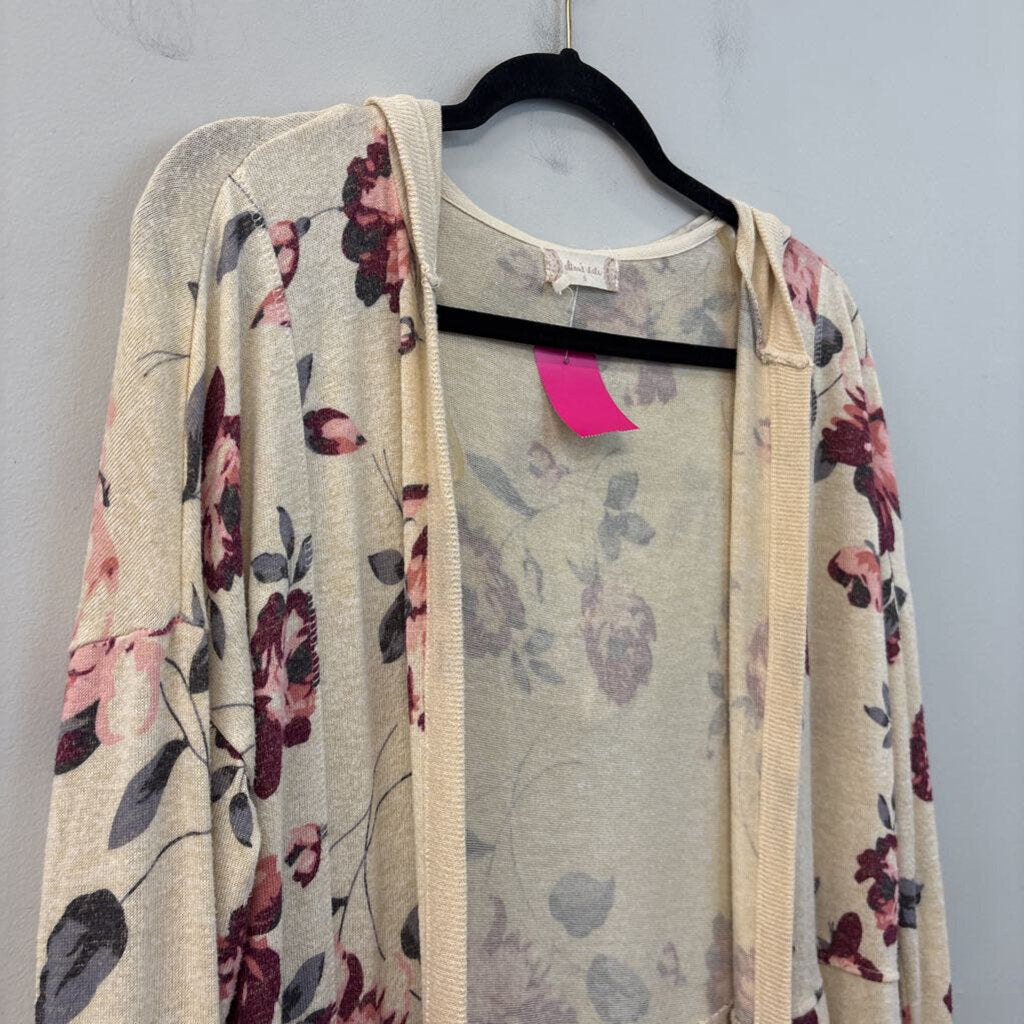 Altar'd State Flower Print Long Knit Cardigan Small