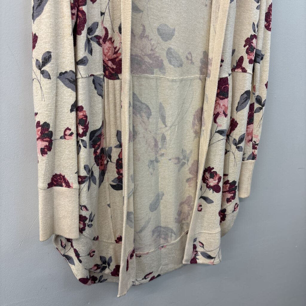 Altar'd State Flower Print Long Knit Cardigan Small