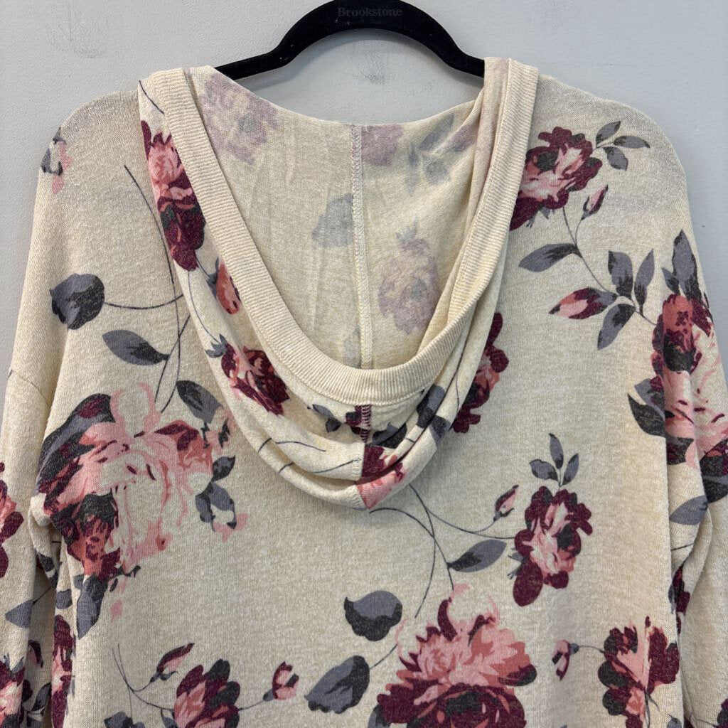 Altar'd State Flower Print Long Knit Cardigan Small