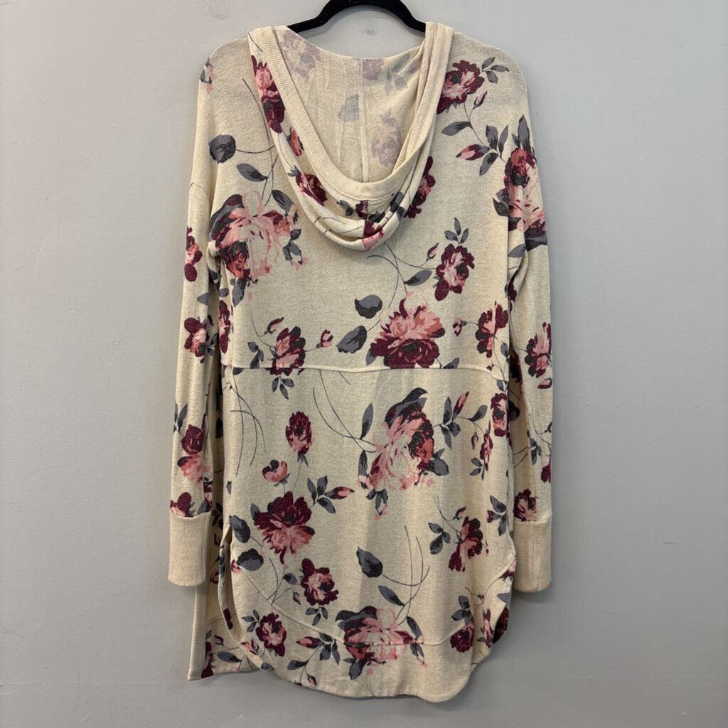 Altar'd State Flower Print Long Knit Cardigan Small