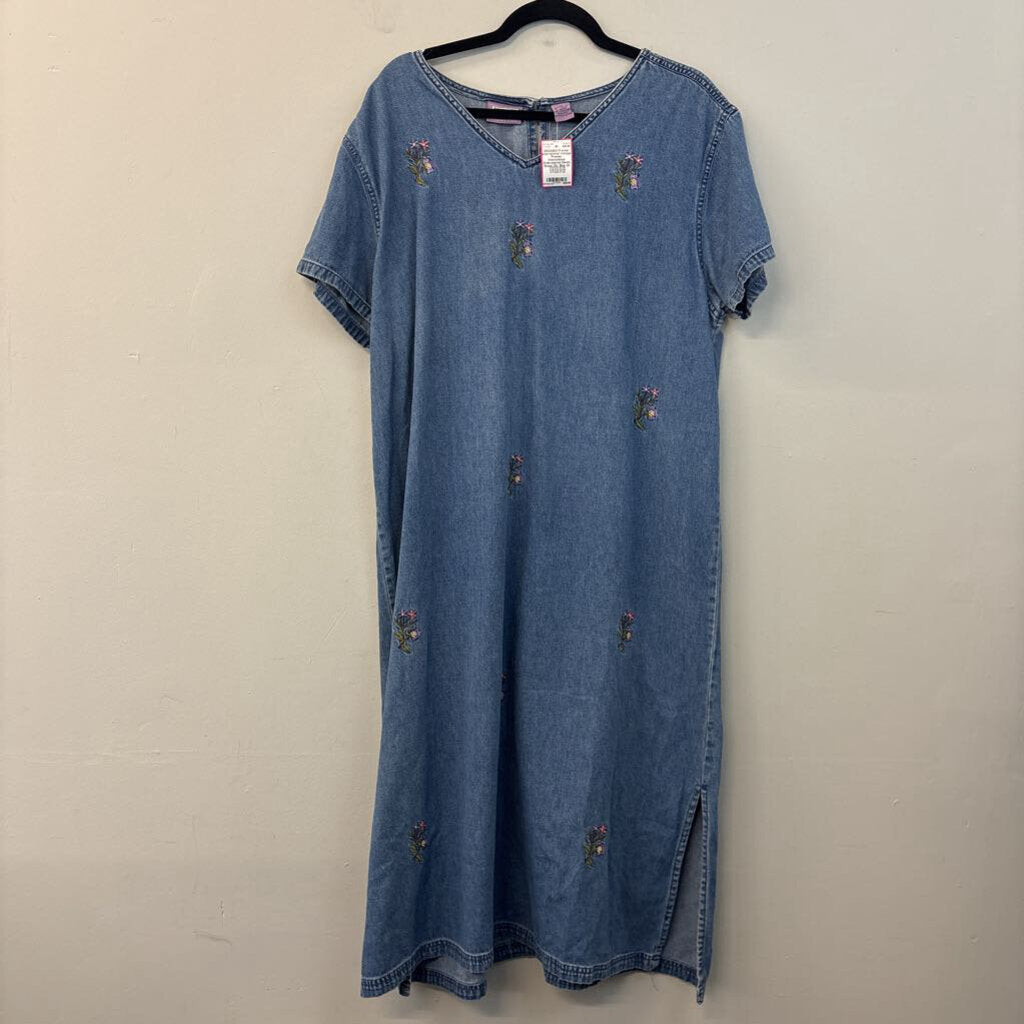 Vintage Premier International Embroidered Denim Dress 2XL