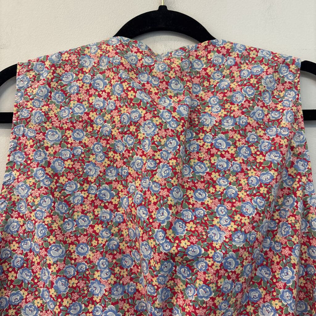 Vintage Chic Denim/Floral Print Reversible Vest Large
