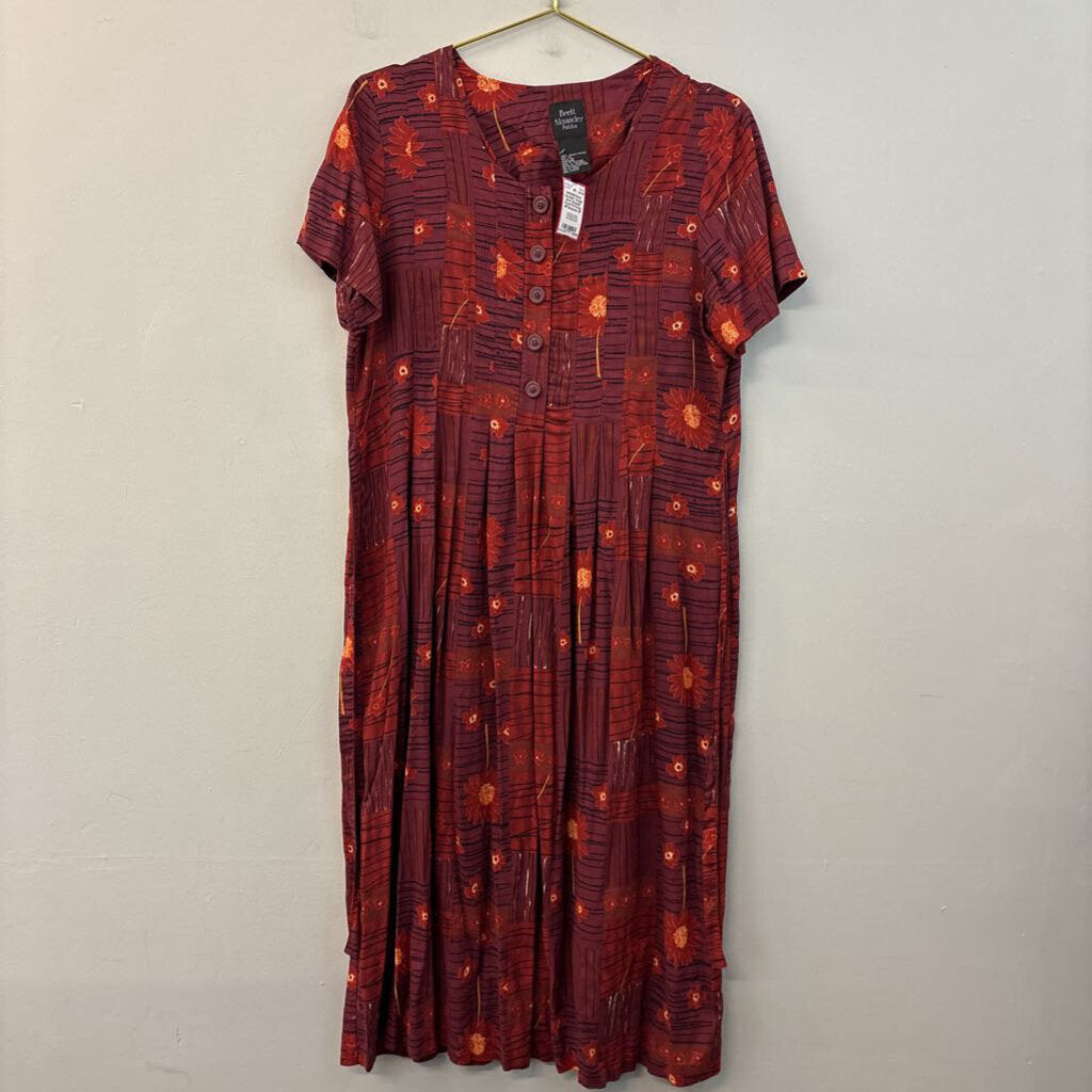 Vintage Brett Alixander Floral Print Dress 12P