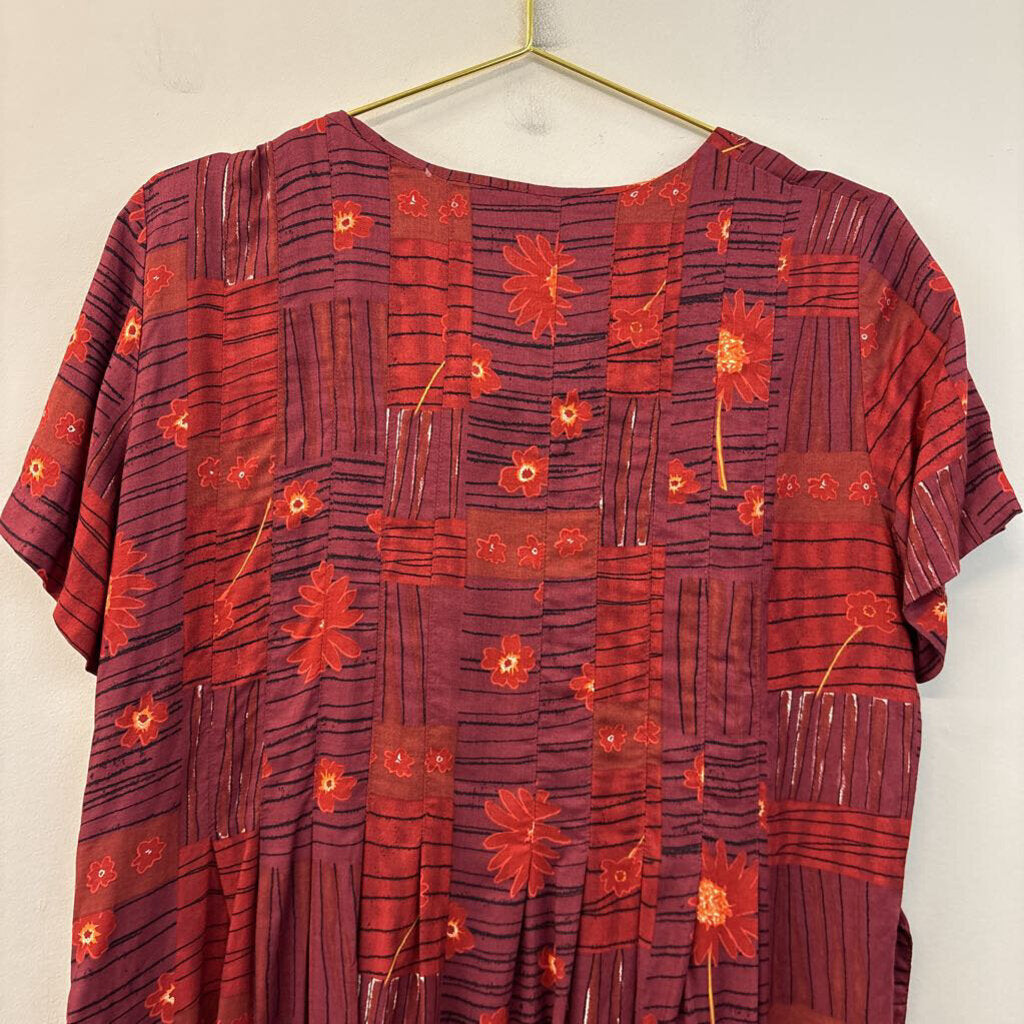 Vintage Brett Alixander Floral Print Dress 12P